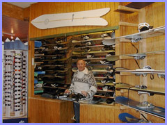 Accueil du magasin de location de skis